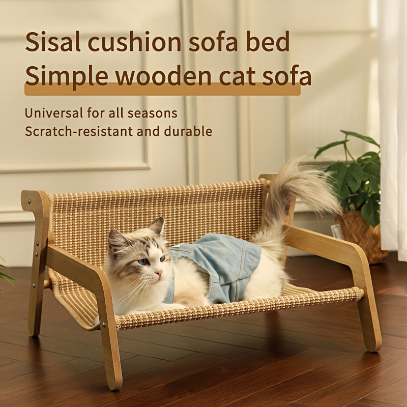 Cat Scratcher Hammock Linen Lounge Chair