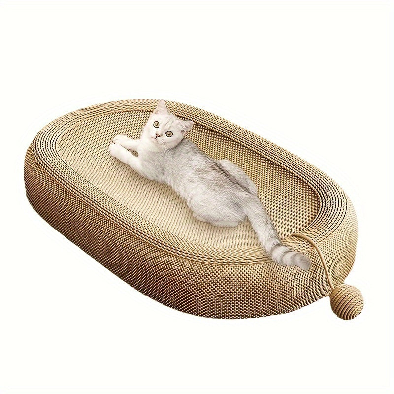 Ivory Cat Scratching Board and Bed Combo