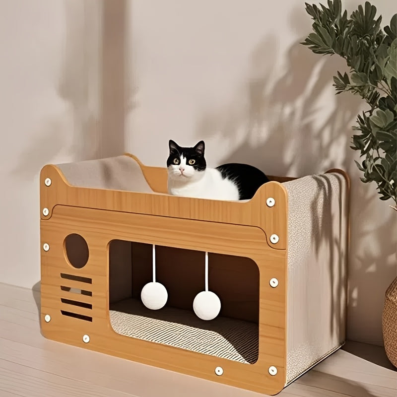 2-in-1 Wall Cat Bed and Scratching Post