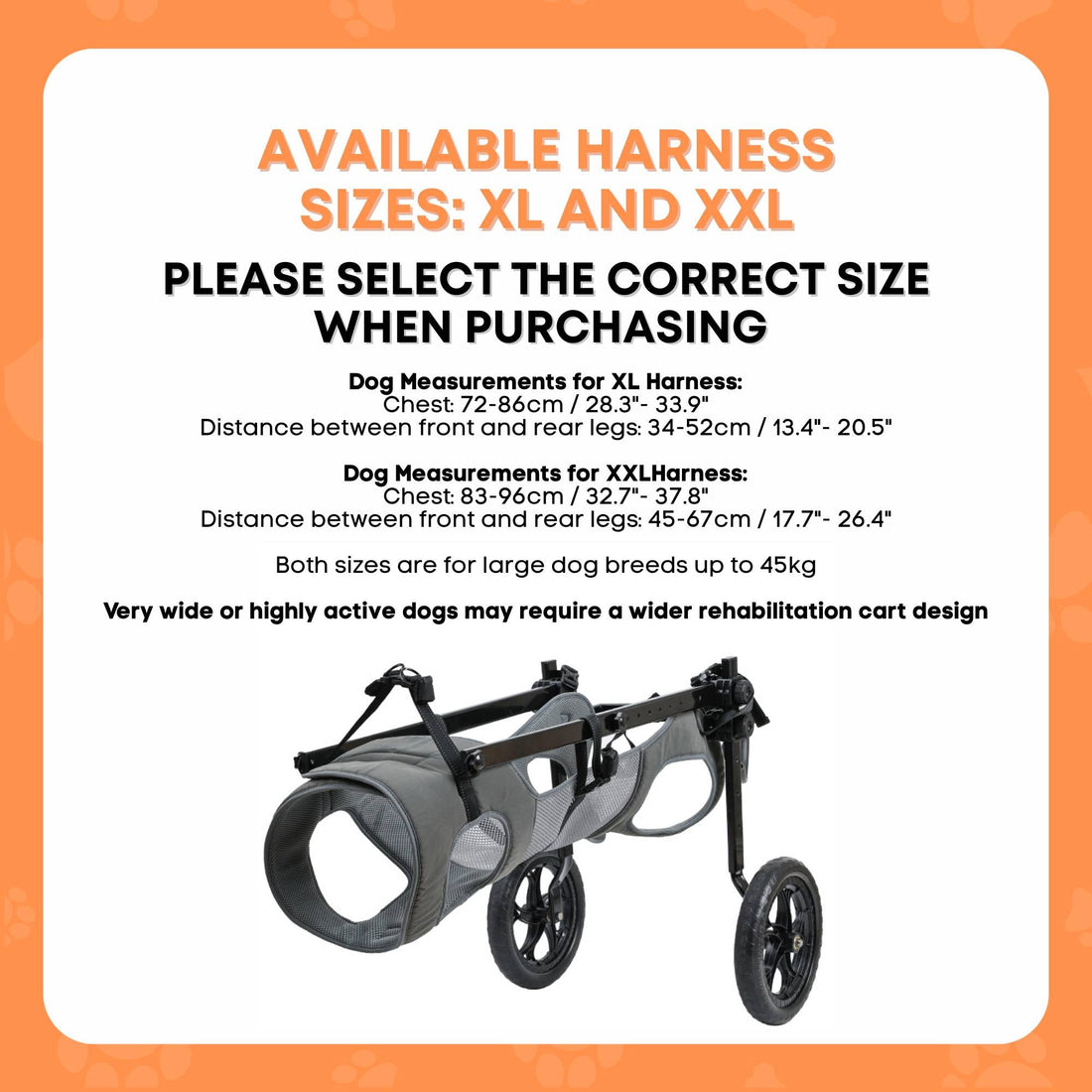 Rooster Farms Large Breed Dog Wheelchair - Adjustable Back Hind Leg Mobility Aid